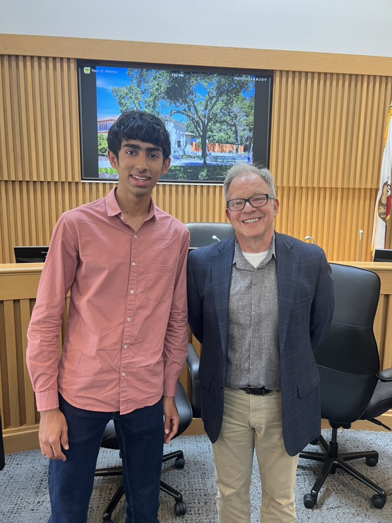 Aditya Garg with judge Tom Diggs